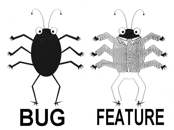 Bug vs feature - find 3 differences